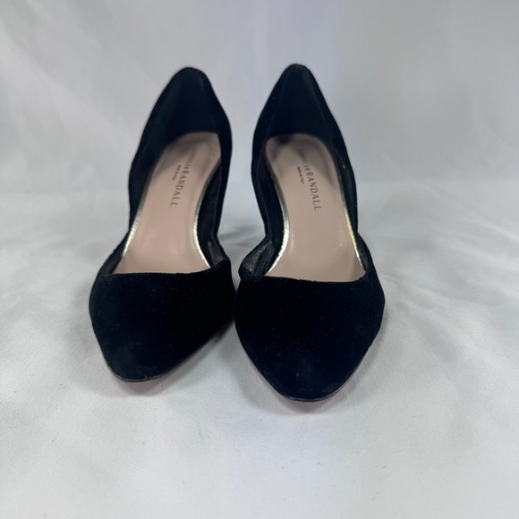 Loeffler Randall Classic Velvet d'Orsay Pumps 3" Satin Cone Heels Black Formal 7 - Picture 3 of 14